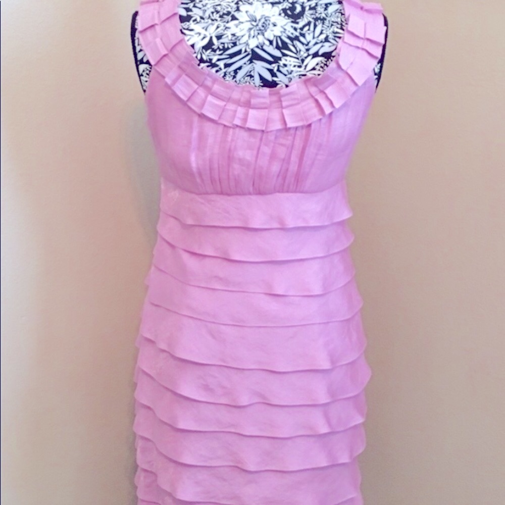 London Times Shimmer Cocktail Party Dress Tiered